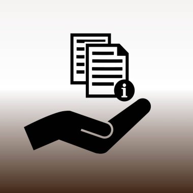 Belge evrak el üstünde kutsal kişilerin resmi, vektör çizim degrade kahverengi ve beyaz web