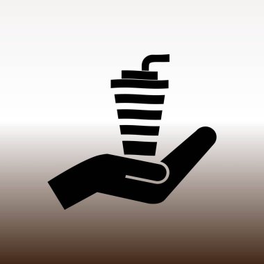 yandan web simgesi, vektör çizim degrade kahverengi ve beyaz iç