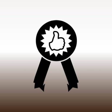 web simgesi başparmak ile işaretlemek, degrade kahverengi ve beyaz illüstrasyon vektör