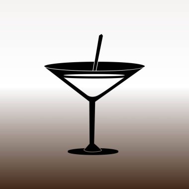 Martini cam web kutsal kişilerin resmi, vektör çizim degrade kahverengi ve beyaz