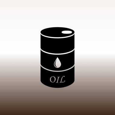 petrol varil web simgesi, vektör çizim degrade kahverengi ve beyaz
