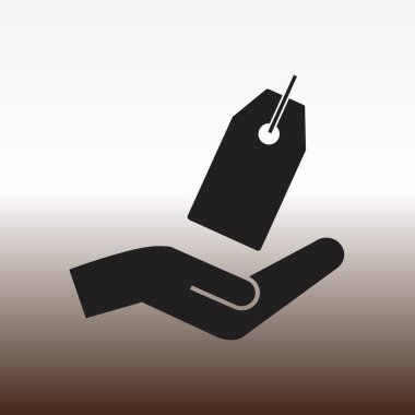 el web simgesi, vektör çizim degrade kahverengi ve beyaz etikel