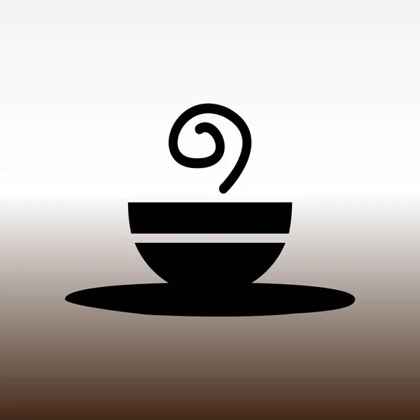 Bowl Web Icon Ilustración Vectorial Degradado Marrón Blanco — Archivo Imágenes Vectoriales