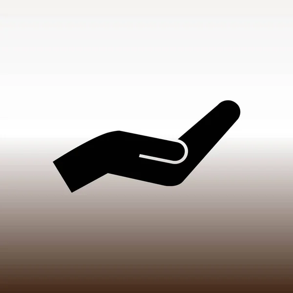 Hand Web Icon Vector Illustration Gradient Brown White — Stock Vector