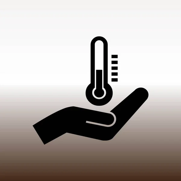 Termômetro Ícone Web Mão Ilustração Vetorial Gradiente Marrom Branco —  Vetores de Stock