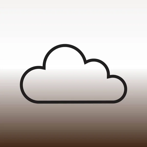 Ícone Web Nuvem Ilustração Vetorial Gradiente Marrom Branco — Vetor de Stock