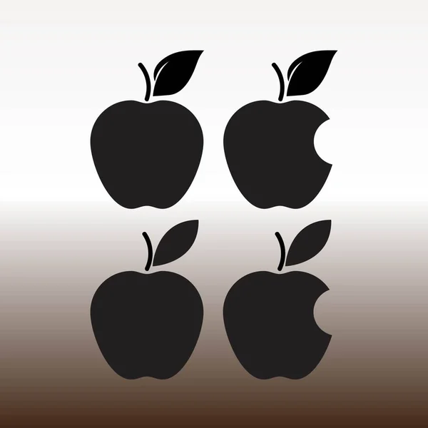Vier Appleles Web Icons Set Vektorillustration Auf Farbverlauf Braun Und — Stockvektor
