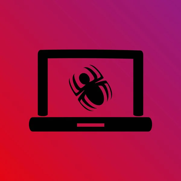 Laptop Está Infectado Por Ilustración Vectores Malware — Vector de stock