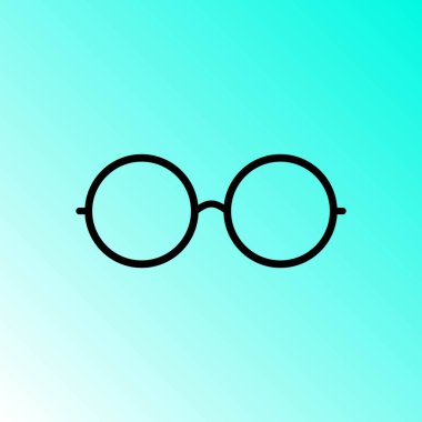 Vektör yuvarlak gözlük simgesi simgesi