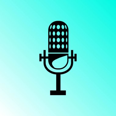 Retro mikrofon vektör simgesi