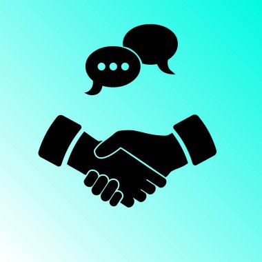 Toplantı simgesi, el sıkışma vektör çizim