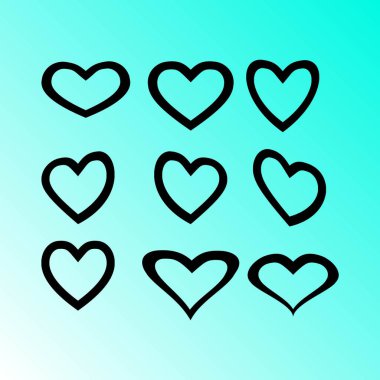 Kalp simgesi, vektör illüstrasyonu