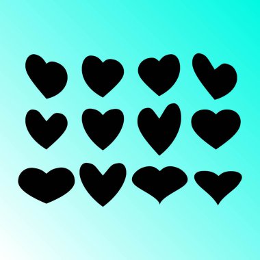 Kalp simgesi, sevgi işareti vektör set