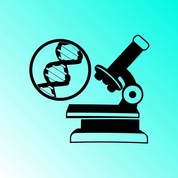 Microscopio Simple Vector Icono — Vector de stock