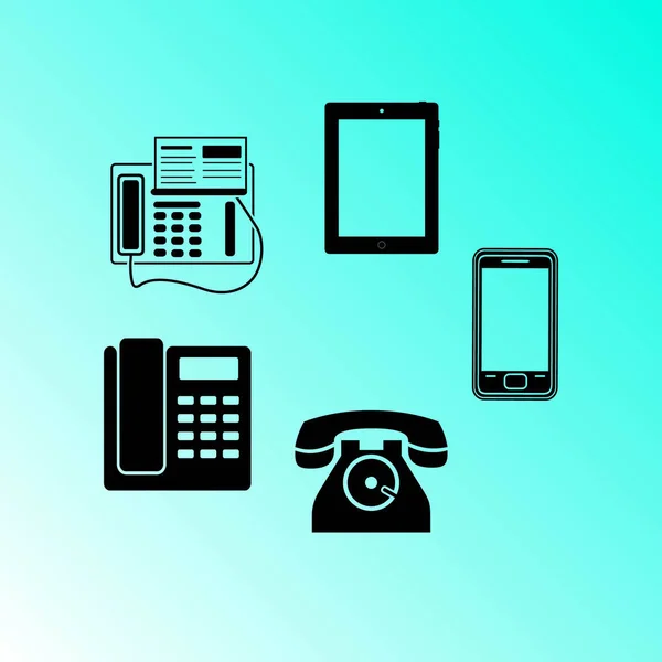 Απομονωθεί Διάνυσμα Τηλεφωνικές Συσκευές — Διανυσματικό Αρχείο