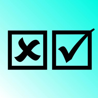 onay işareti, kene, Evet, Hayır, oy simgesi