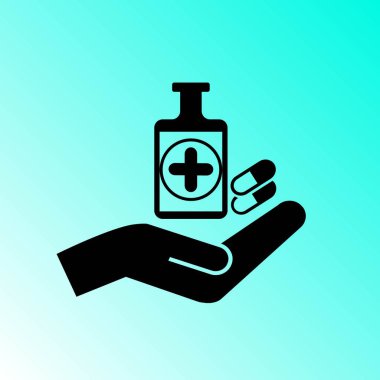 Tıp ve el vektör simgesi