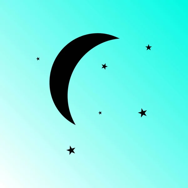 Moon Stars Web Icon Vector Illustration — Stock Vector