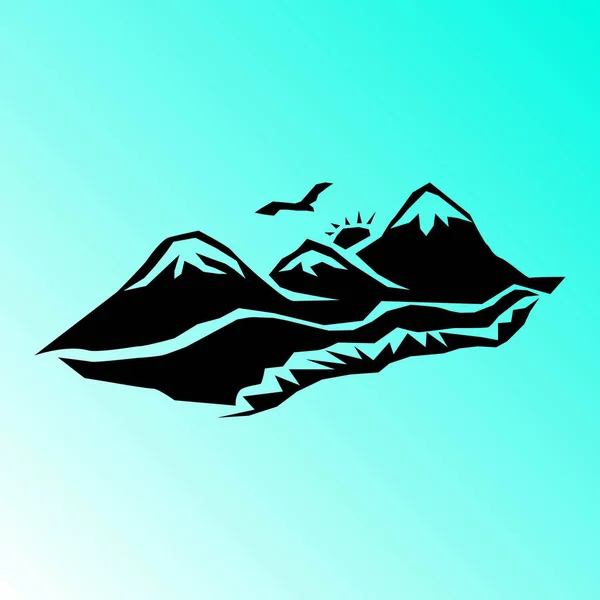 Simple Mountains Vector Icon — Stock Vector