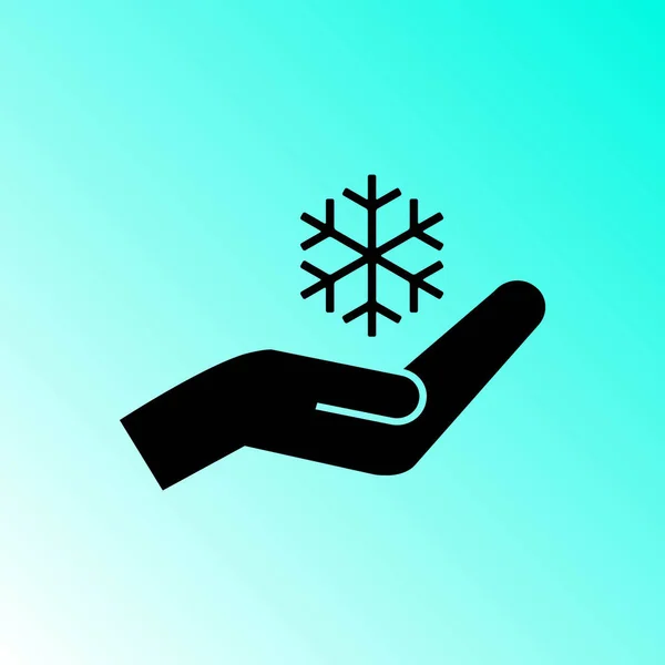 Floco Neve Simples Ícone Mão — Vetor de Stock
