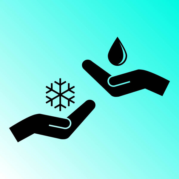 droplet and snowflake vector icon