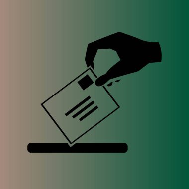 Posta vektör simgesi veren el