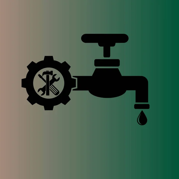 Icono Grifo Agua Ilustración Vectorial Plomería — Vector de stock