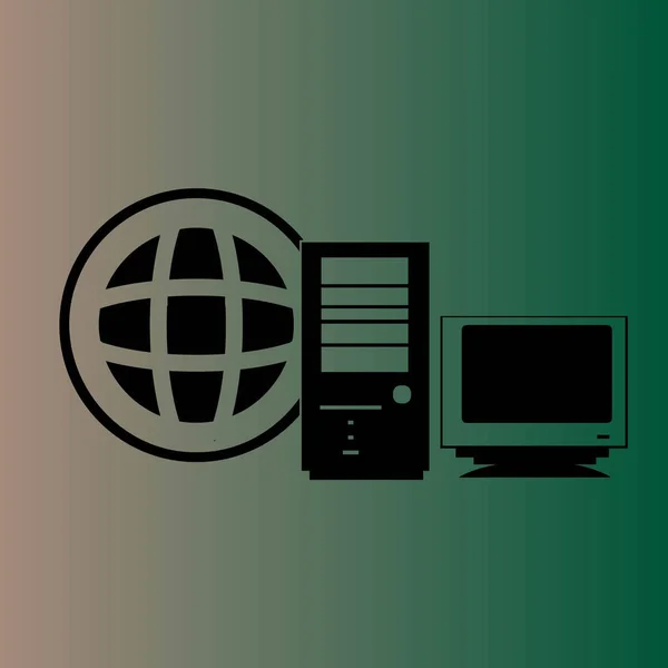 Icona Del Server Del Computer Illustrazione Vettoriale — Vettoriale Stock