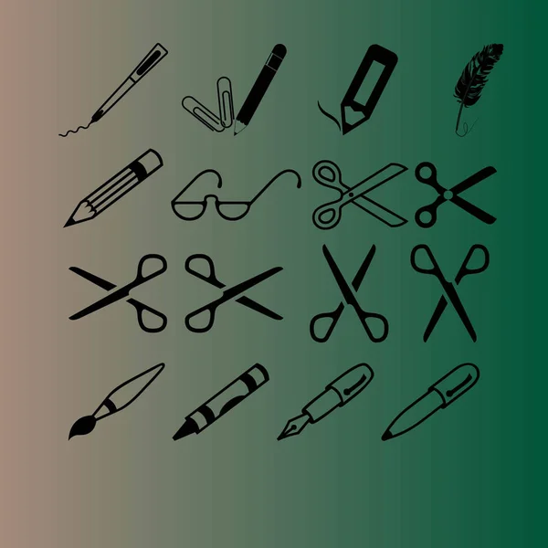 Ножиці Ручки Олівці Векторна Іконка — стоковий вектор