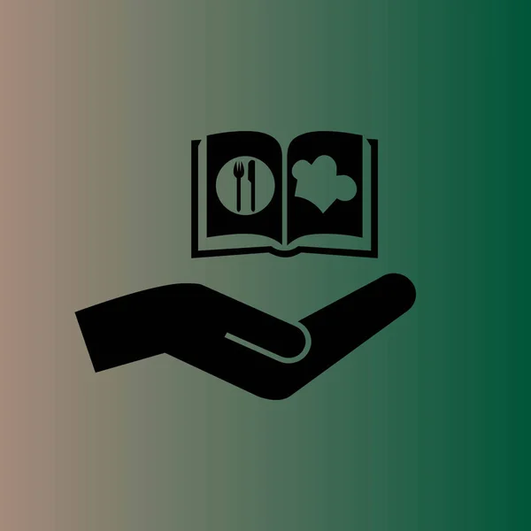 Cook Book Hand Vector Icon — Stock Vector