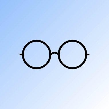Vektör yuvarlak gözlük simgesi simgesi