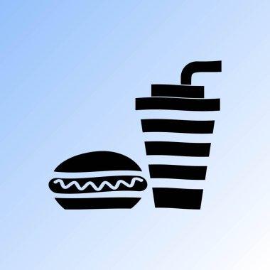 Sosisli ve içki vektör simgesi