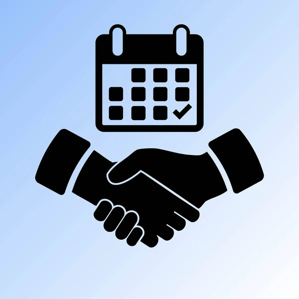 Kalender Flaches Symbol Handshake Vektor Illustration — Stockvektor