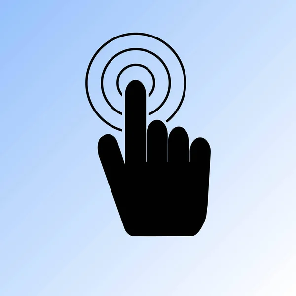 Hand Mit Knopfdruck Oder Zeigefinger Vektor Symbol — Stockvektor