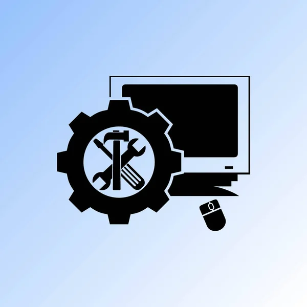 Computer Reparatur Vektorsymbol — Stockvektor