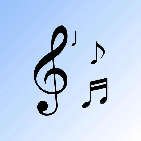 Notas Musicales Icono Vectorial — Vector de stock