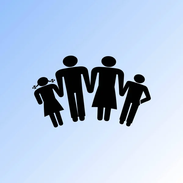 Eenvoudige Familie Vector Pictogram — Stockvector