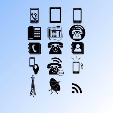 Telefonu simgeler vektör çizim