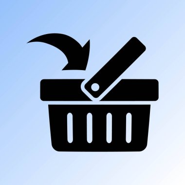 Alışveriş sepeti ikonu vektör illüstrasyonu