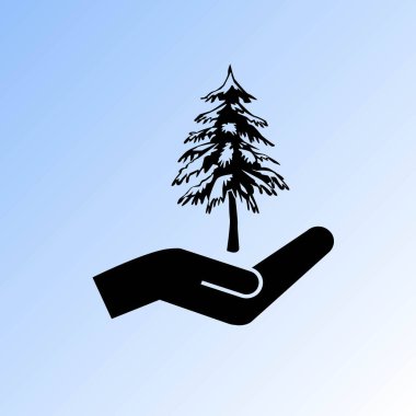 Ladin ve el vektör simgesi