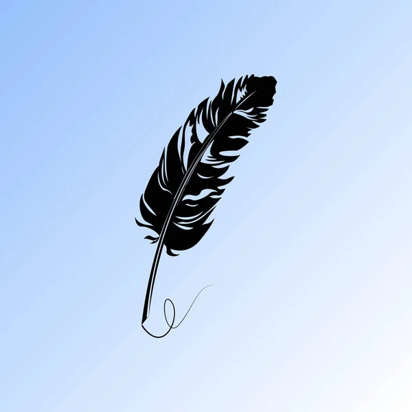 Eenvoudige Feather Vector Pictogram — Stockvector