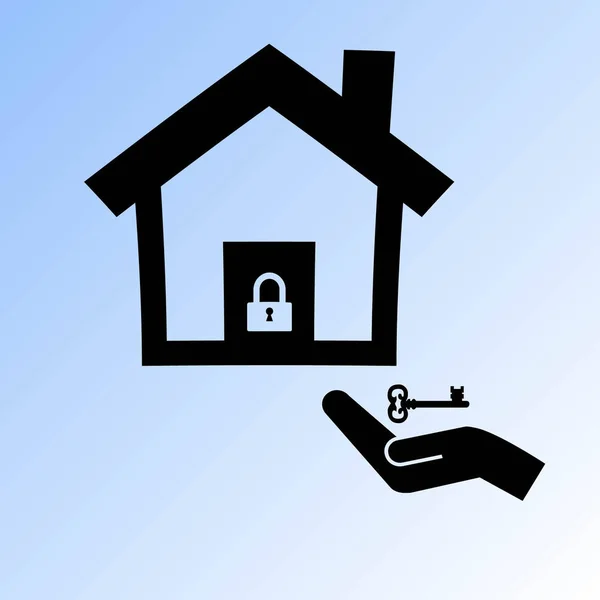 Home Lock Key Vector Icon — Stock Vector