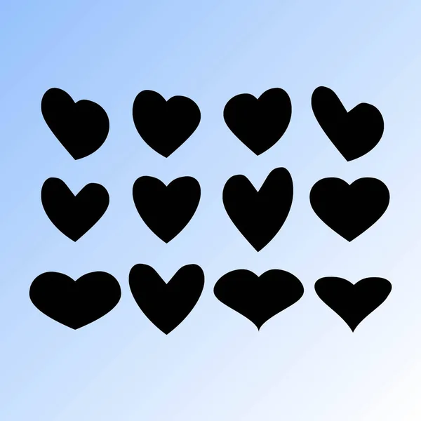 Ikona Srdce Láska Znamení Vektorové Sada — Stockový vektor