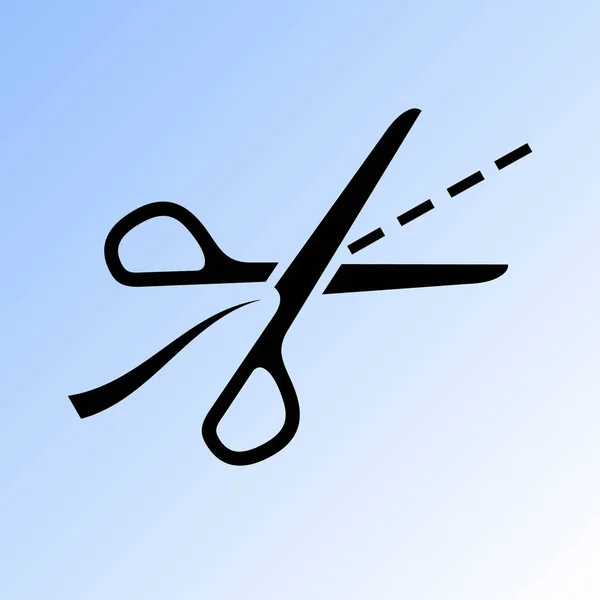 Scissors Cut Lines Vector Icon — Stock Vector