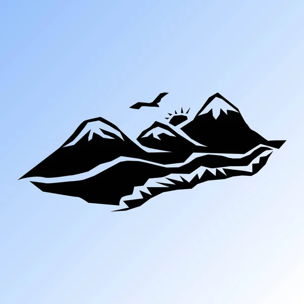 Simple Mountains Vector Icon — Stock Vector