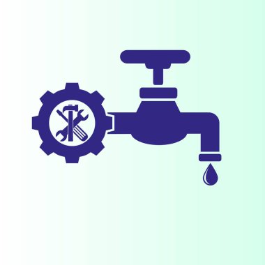 Su dokunun simge vektör çizim sıhhi tesisat,