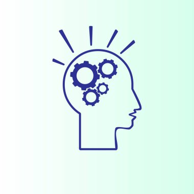 baş ve cogwheels vektör simgesi