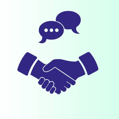 Toplantı simgesi, el sıkışma vektör çizim