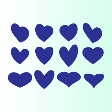 Kalp simgesi, sevgi işareti vektör set