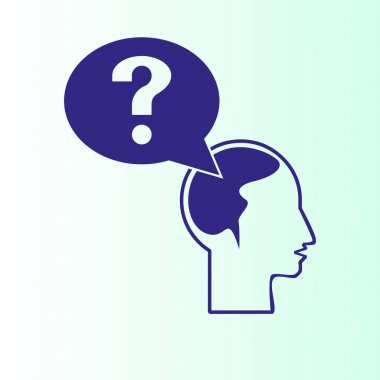 soru işareti ve adam vektör çizim